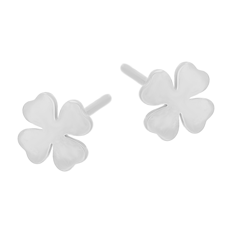 Srebrne kolczyki koniczynki sztyft pr. 925 - JubilerSezam.pl