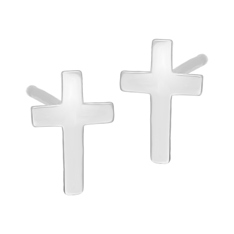 Srebrne kolczyki krzyżyki sztyft pr. 925 - JubilerSezam.pl