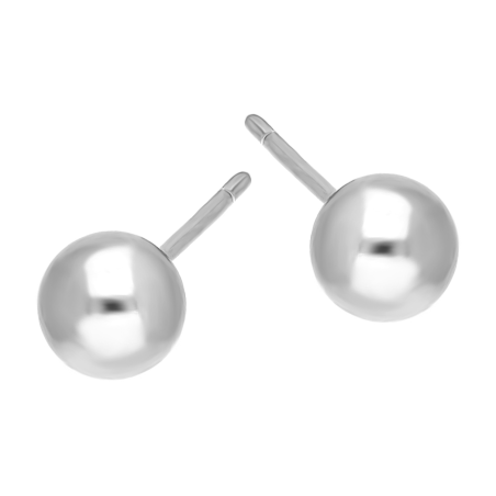 Kolczyki srebrne wypukła kulka 6 mm/sztyft AT KULKA-6mm ROD próba 925