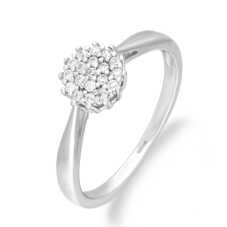 Pierścionek srebrny z białymi cyrkoniami