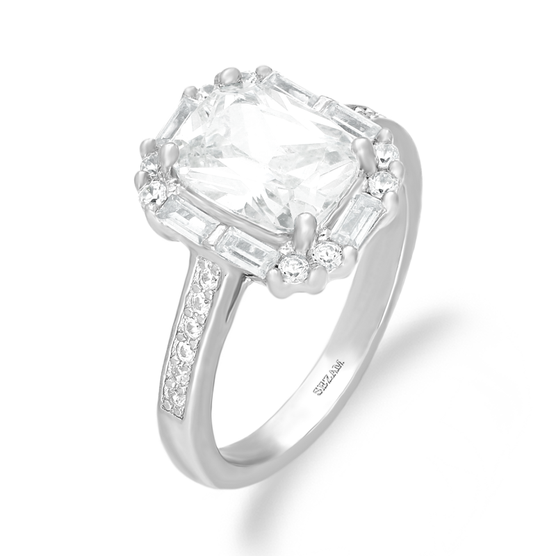 Srebrny Pierścionek z Cyrkoniami Markiza pr. 925 - JubilerSezam.pl