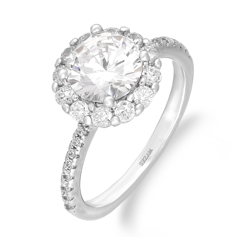 Srebrny Pierścionek z Cyrkoniami pr. 925 - JubilerSezam.pl