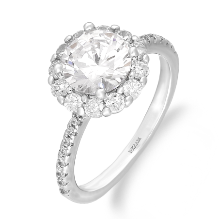 Srebrny Pierścionek z Cyrkoniami pr. 925 - JubilerSezam.pl