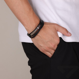 Bransoleta męska stalowa z warkoczami - JubilerSezam.pl