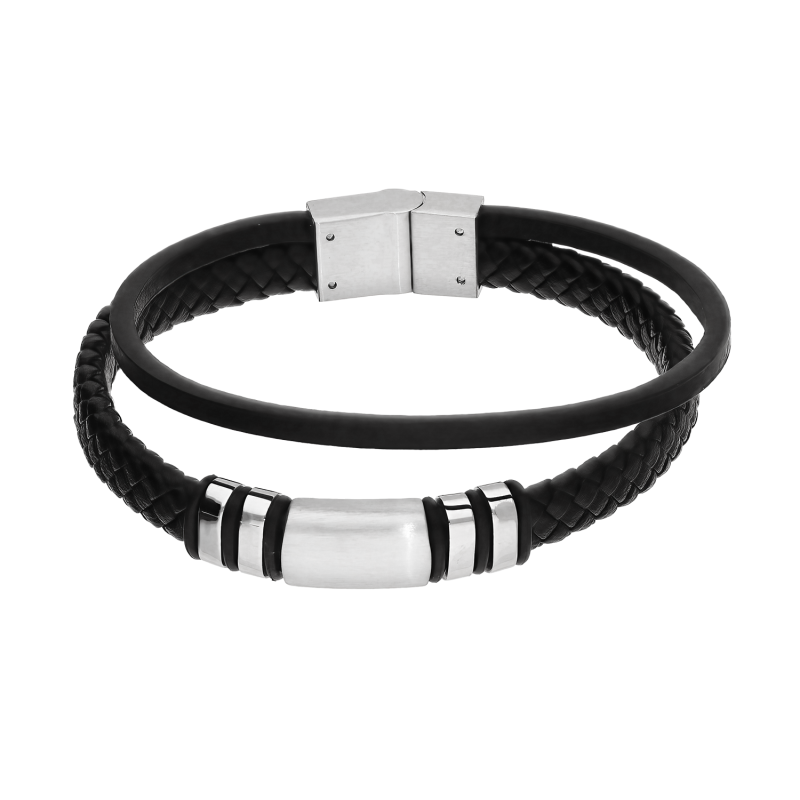 Bransoletka męska stalowa blaszka paski - JubilerSezam.pl