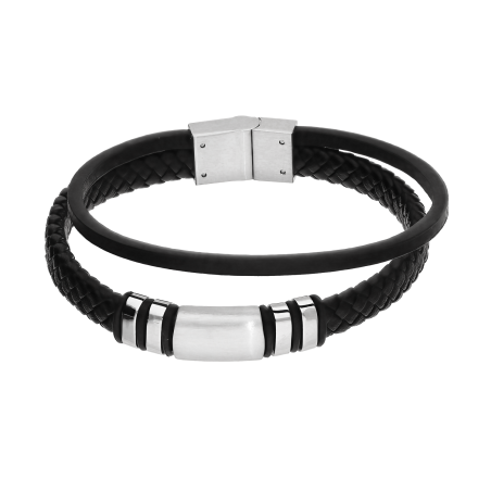 Bransoletka męska stalowa blaszka paski - JubilerSezam.pl