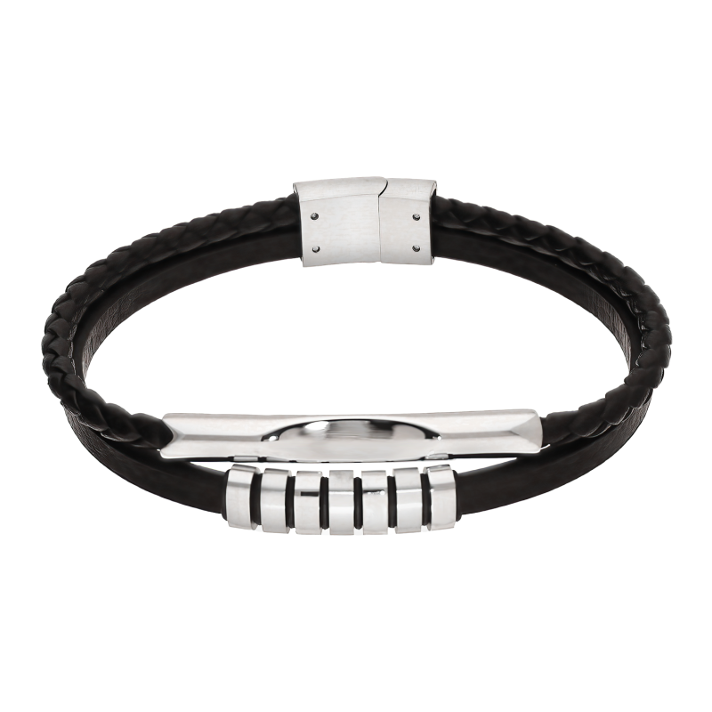 Bransoleta męska stalowa wklęsła blaszka paski - JubilerSezam.pl