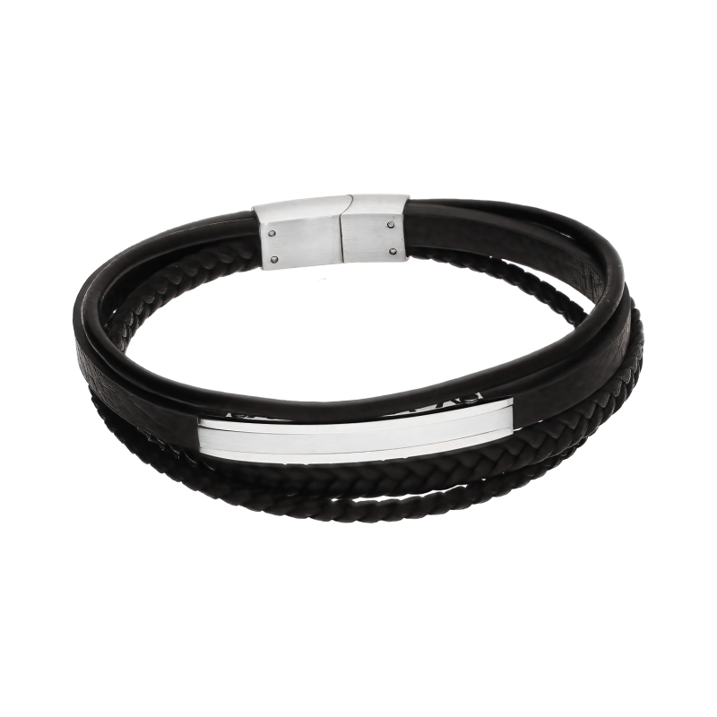 Bransoleta męska stalowa z warkoczami - JubilerSezam.pl