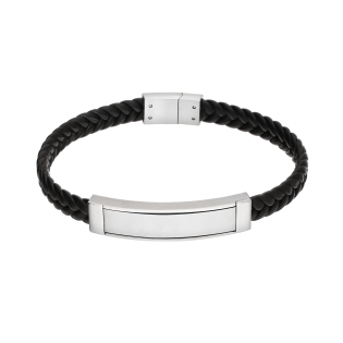 Bransoleta męska gładka blaszka na warkoczu HS H-COOL089