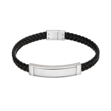 Bransoletka męska stalowa z blaszką - JubilerSezam.pl