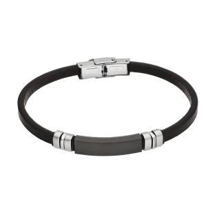 Bransoleta męska stalowa czarno-srebrna - JubilerSezam.pl