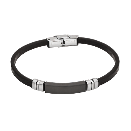Bransoleta męska stalowa czarno-srebrna - JubilerSezam.pl