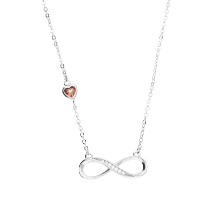Srebrny naszyjnik Infinity z cyrkoniami - JubilerSezam.pl