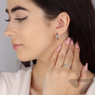 Srebrne Kolczyki z Szafirami Bagiet CVD - JubilerSezam.pl