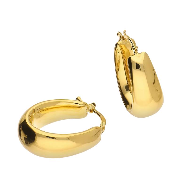 Złote kolczyki owalne z angielskim zapięciem pr. 585 - JubilerSezam.pl