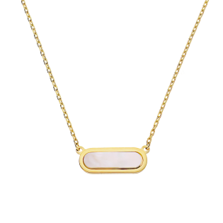 Naszyjnik złoty owal z masą perłową/rolo reg. AR FOR6N1913-MOP próba 585