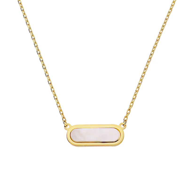 Naszyjnik złoty owal z masą perłową/rolo reg. AR FOR6N1913-MOP próba 585