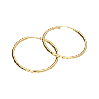 Kolczyki złote kółka szarniry 30mm grawerowane AR DCLTE0019-327-1,5 próba 585