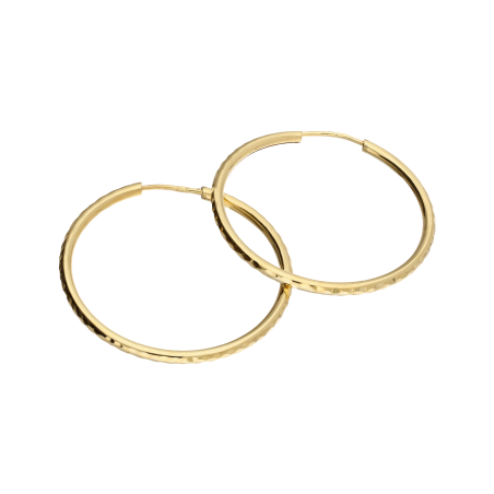 Kolczyki złote kółka szarniry 30mm grawerowane AR DCLTE0019-327-1,5 próba 585