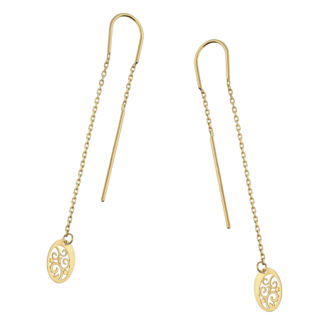 Kolczyki złote z ażurowym owalem/przeciągane AR VX4FOR6EB10707-II-LS próba 585