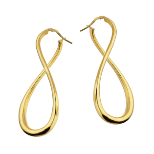 Kolczyki złote podłużne ósemki/ang.zap. M3-283 D próba 585