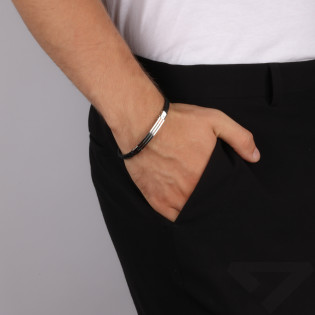 Bransoleta męska z nacinaną blaszką