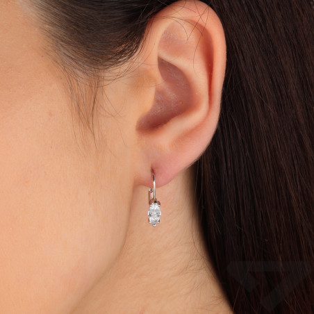 Kolczyki srebrne z białą cyrkonią łezką/big.zam.