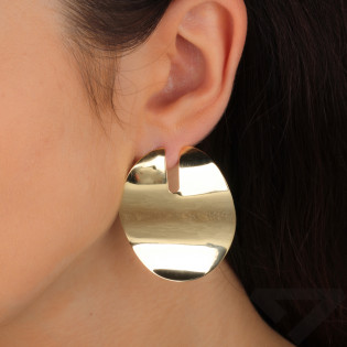 Pozłacane kolczyki falowane blaszki - JubilerSezam.pl