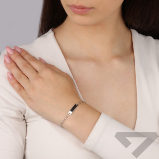 Bransoleta srebrna z blaszką/rolo