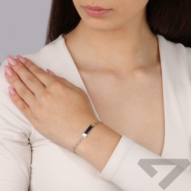 Bransoleta srebrna z blaszką/rolo