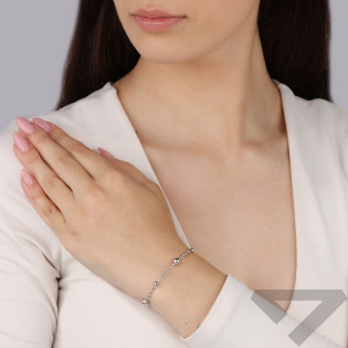 Srebrna Bransoletka Kulki Rolo pr. 925 - JubilerSezam.pl