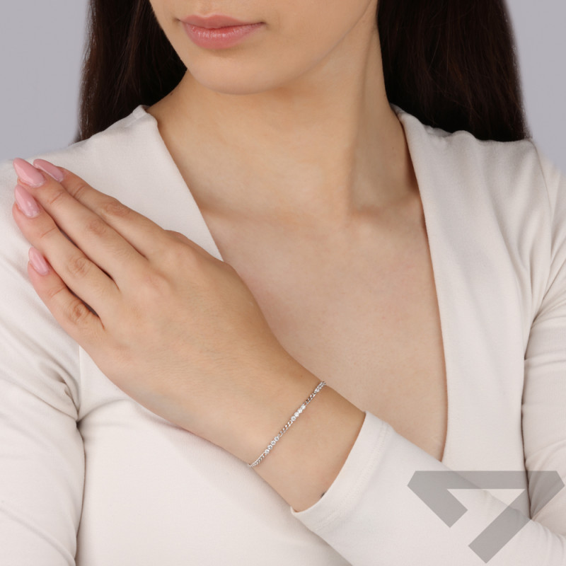 Srebrna Bransoleta Pancer z Cyrkoniami - JubilerSezam.pl