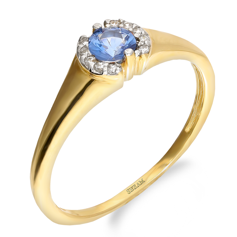 Pierścionek złoty VENUS z jasno-niebieską cyrkonią DJ PREMIUM005M TOP próba 375