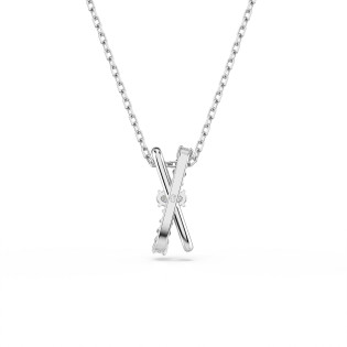 Wisiorek Swarovski Hyperbola, Szlify różnorodne, Splot, Biały, Powłoka z rodu