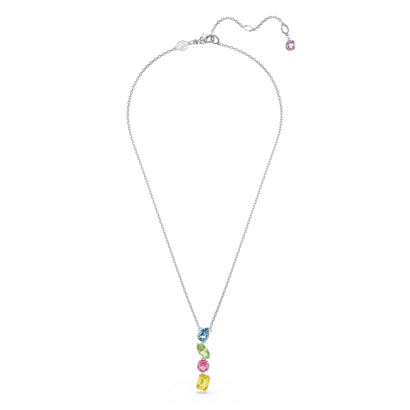 Naszyjnik Swarovski Y Gema, Szlify różnorodne, Różnokolorowy, Powłoka z rodu