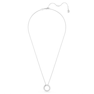 Wisiorek Swarovski Dextera, Oprawa brukowa, Biały, Powłoka z rodu