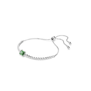 Bransoletka Swarovski Matrix Tennis, Szlify różnorodne, Zielona, Powłoka z rodu