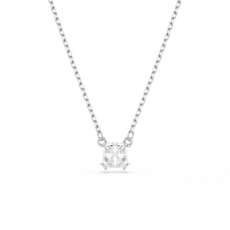 Wisiorek Swarovski Stilla, Szlif kwadratowy, Biały, Powłoka z rodu