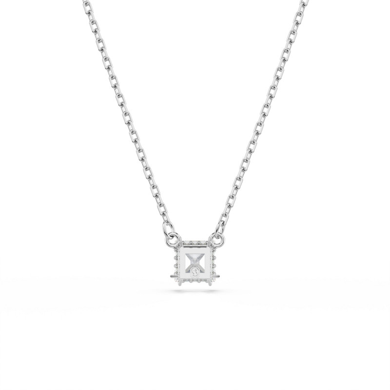 Naszyjnik Swarovski Stilla, Szlif kwadratowy, Biały, Powłoka z rodu