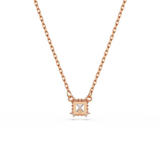 Wisiorek Swarovski Stilla, Szlif kwadratowy, Biały, Powłoka w odcieniu różowego złota