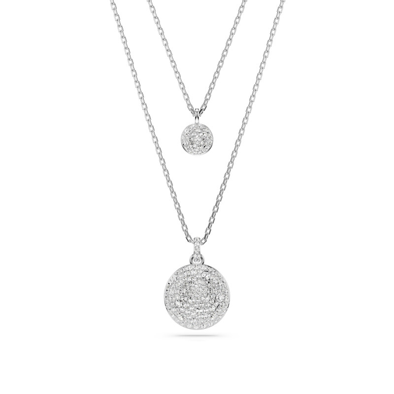 Naszyjnik warstwowy Swarovski Sublima Biały, Powłoka z rodu