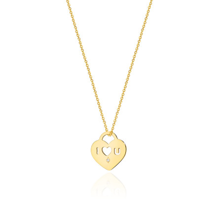 Naszyjnik z diamentem serduszko nr BE C-011 próba 585