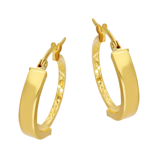 Złote Kolczyki Kółka Kwadratowe 20mm pr. 375 - JubilerSezam.pl