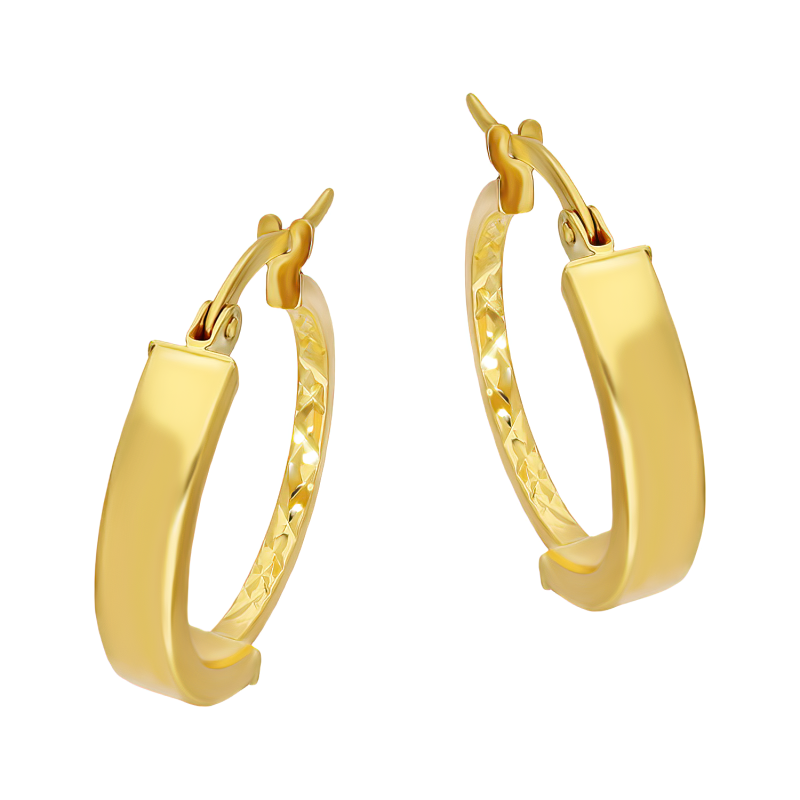 Złote Kolczyki Kółka Kwadratowe 20mm pr. 375 - JubilerSezam.pl