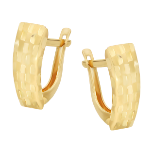 Kolczyki złote blaszki z ozdobnym grawerem/ang.zap. AR PAS03 próba 585