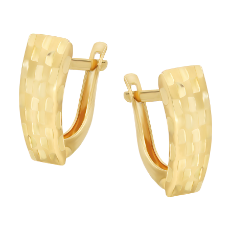 Kolczyki złote blaszki z ozdobnym grawerem/ang.zap. AR PAS03 próba 585