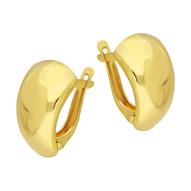 Kolczyki złote poszerzane gładkie blaszki