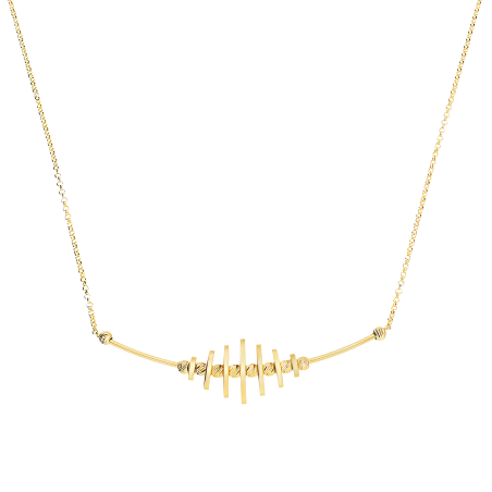 Naszyjnik złoty grawerowane kulki i gładkie owale/rolo M3-343 próba 585