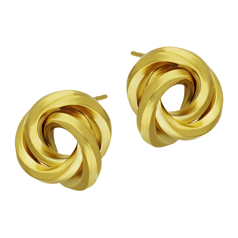 Kolczyki złote grawerowany obwarzanek/sztyft M3 M-362 próba 585