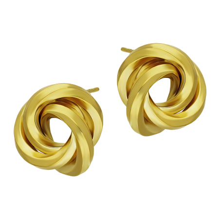 Kolczyki złote grawerowany obwarzanek/sztyft M3 M-362 próba 585